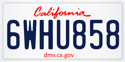 CA license plate 6WHU858