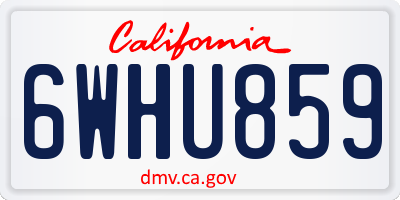CA license plate 6WHU859