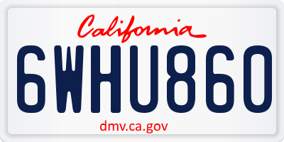 CA license plate 6WHU860