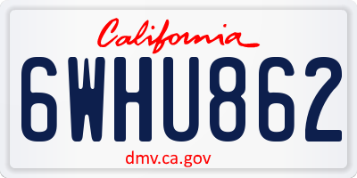 CA license plate 6WHU862