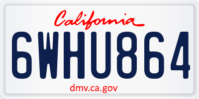 CA license plate 6WHU864