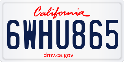 CA license plate 6WHU865
