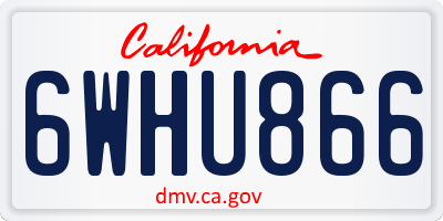 CA license plate 6WHU866
