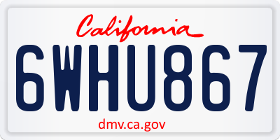 CA license plate 6WHU867