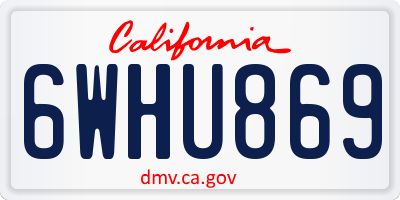 CA license plate 6WHU869