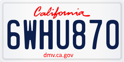 CA license plate 6WHU870