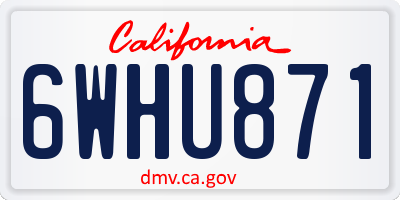 CA license plate 6WHU871