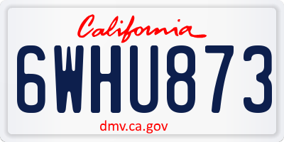 CA license plate 6WHU873