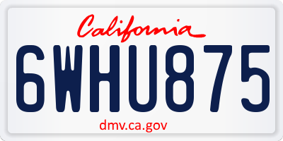 CA license plate 6WHU875