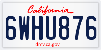 CA license plate 6WHU876