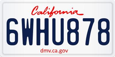 CA license plate 6WHU878