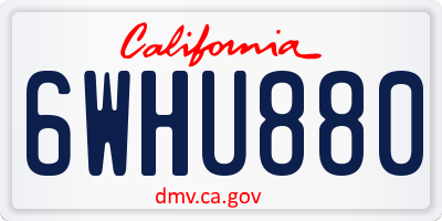 CA license plate 6WHU880