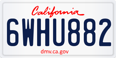 CA license plate 6WHU882