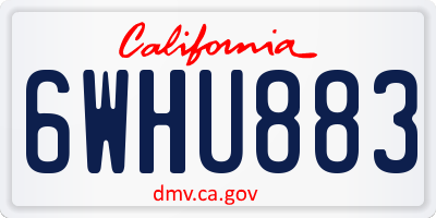 CA license plate 6WHU883