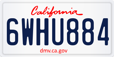 CA license plate 6WHU884