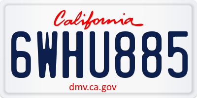 CA license plate 6WHU885