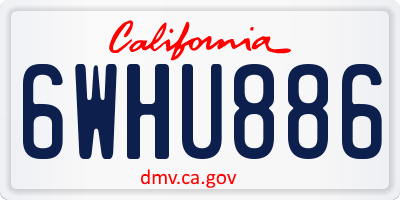 CA license plate 6WHU886