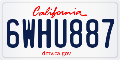 CA license plate 6WHU887