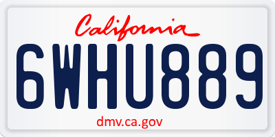 CA license plate 6WHU889