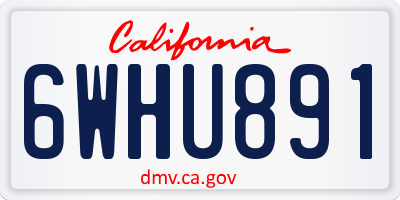 CA license plate 6WHU891