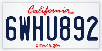 CA license plate 6WHU892