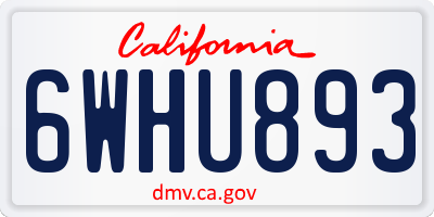 CA license plate 6WHU893
