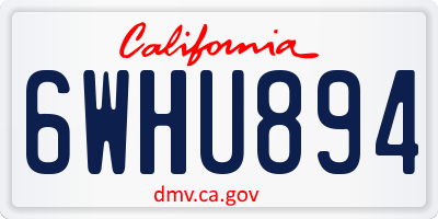 CA license plate 6WHU894