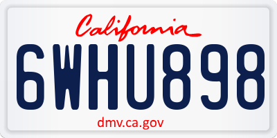 CA license plate 6WHU898