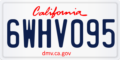 CA license plate 6WHV095