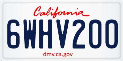 CA license plate 6WHV200
