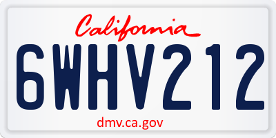 CA license plate 6WHV212