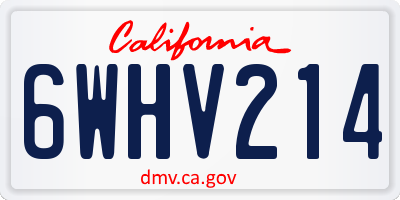 CA license plate 6WHV214