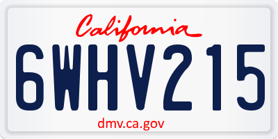 CA license plate 6WHV215