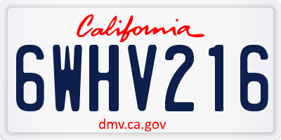 CA license plate 6WHV216