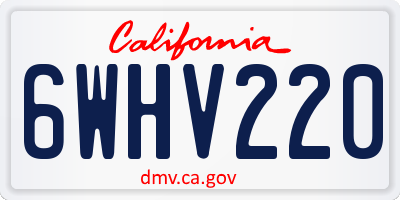 CA license plate 6WHV220