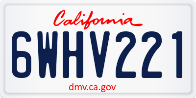 CA license plate 6WHV221