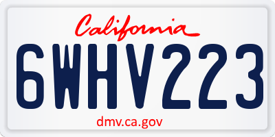 CA license plate 6WHV223