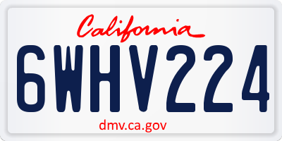 CA license plate 6WHV224