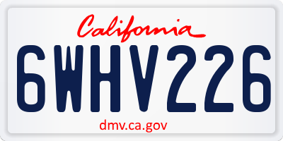 CA license plate 6WHV226