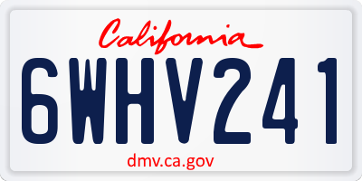 CA license plate 6WHV241