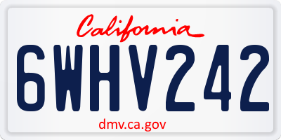 CA license plate 6WHV242