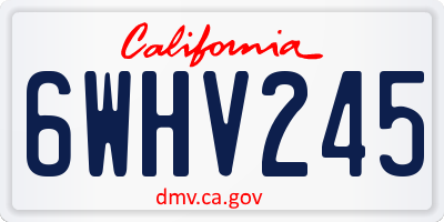 CA license plate 6WHV245