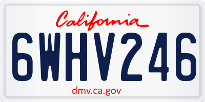 CA license plate 6WHV246