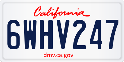 CA license plate 6WHV247
