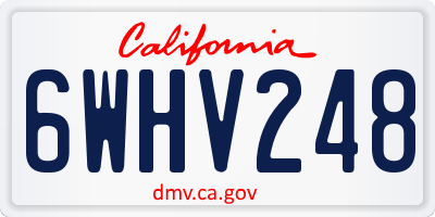 CA license plate 6WHV248