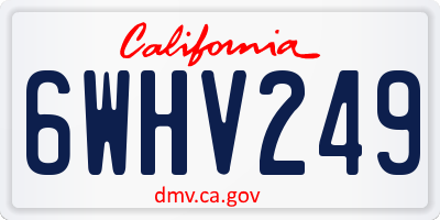 CA license plate 6WHV249