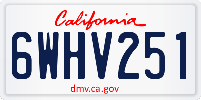 CA license plate 6WHV251