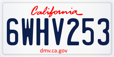 CA license plate 6WHV253