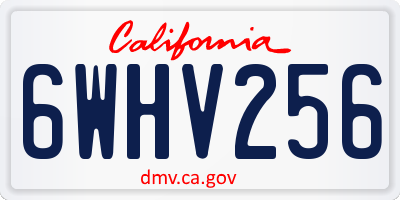 CA license plate 6WHV256