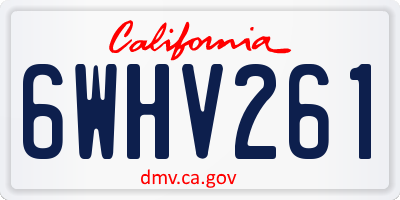 CA license plate 6WHV261
